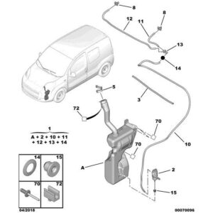 Citroen Nemo 2008-2015 Petrol Window Washer Pipe