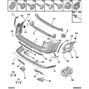 Citroen C5 2008-2021 Diesel Rear Bumper Moulding