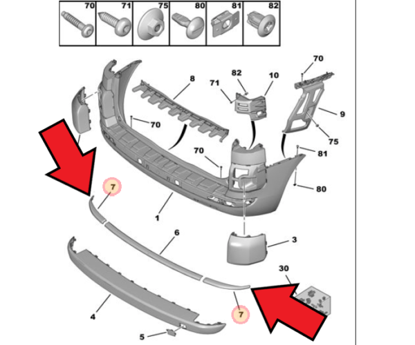 Citroen C4 2010-2020 Picasso Rear Bumper Chrome Trim (ends)