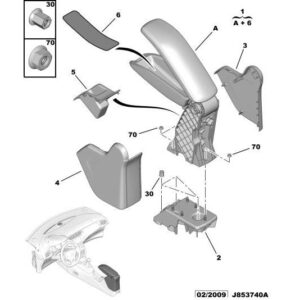 Citroen DS3 2010-2022 Petrol Console Armrest Cover