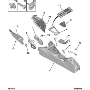 Citroen DS3 2010-2022 Petrol Console Mounting Cover