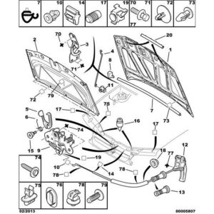 Citroen Berlingo 2008-2012 Diesel Bonnet Stop