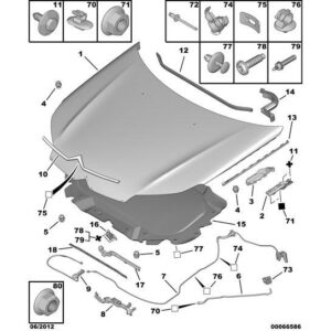Citroen C5 2008-2021 Diesel Engine Bonnet Seal