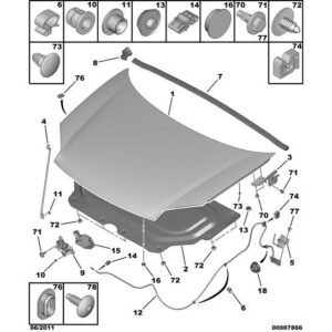 Citroen Berlingo 2006-2008 Petrol Bonnet Lock