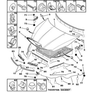 Citroen C-Crosser 2007-2012 Diesel Manual Bonnet Control