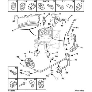 Citroen Dispatch 1994-2006 Diesel Bonnet Control Cable Clamp
