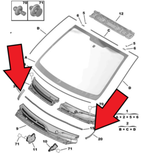 Citroen C1 2012-2014 Windscreen Moulding