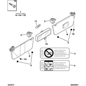 Citroen Berlingo 2008-2012 Diesel Sun Visor Set
