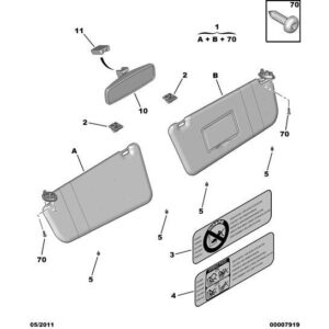 Citroen Berlingo 2006-2008 Petrol Sun Visor Set