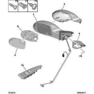 Citroen C6 2005-2012 Diesel Rear View Mirror