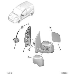 Citroen Nemo 2008-2015 Petrol Rear View Mirror