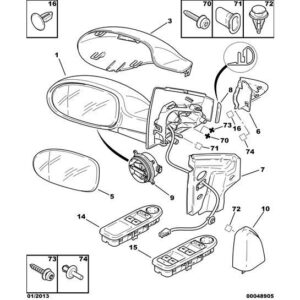 Citroen C5 2001-2004 Diesel Rear-View Mirror Housing