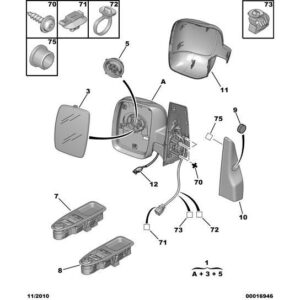 Citroen Dispatch 2007-2011 Diesel Rear View Mirror Gusset Strip
