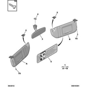 Citroen C2 2003-2007 Petrol Inside Rear View Mirror