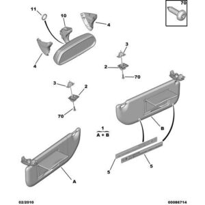 Citroen C4 2008-2010 Diesel Inside Rear View Mirror