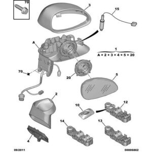 Citroen C4 2008-2010 Petrol Rear Miror Mounting Seal