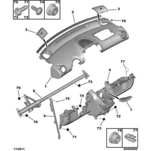 Citroen C1 2005-2009 Diesel Dashboard Weatherstrip