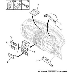 Citroen Berlingo 2008-2012 Petrol Dashboard Switch Moulding