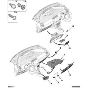 Citroen C4 2008-2010 Glove Box Lid