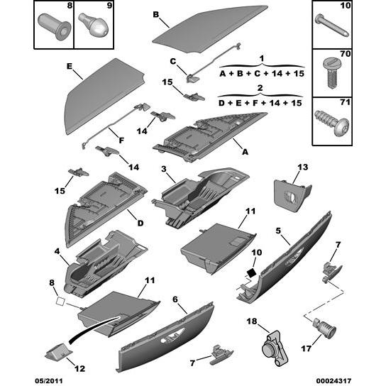 Citroen C8 2002-2008 Petrol Storage Compartment Hinge Pin | 8220 YS ...