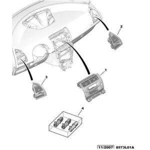 Citroen C4 2008-2010 Petrol Vent On Dashboard