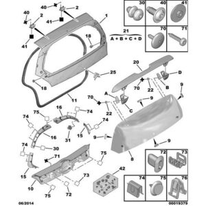 Citroen C2 2003-2007 Petrol Rear Tailgate Hinge