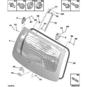 Citroen C1 2012-2014 Petrol Rear Tailgate Hinge