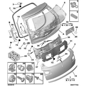 Citroen C3 2009-2013 Petrol Tailgate Prop Bracket