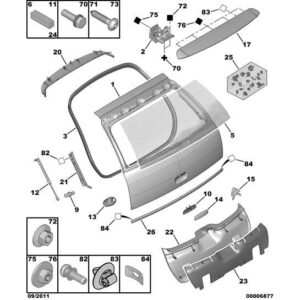 Citroen C4 2008-2010 Petrol Tailgate Weatherstrip