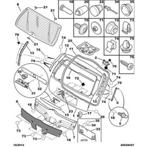 Citroen C3 2002-2005 Petrol Tailgate Weatherstrip