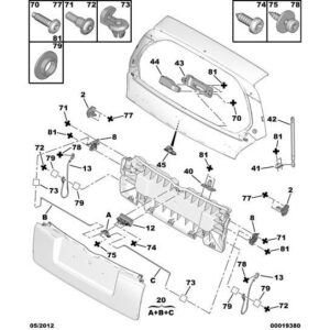 Citroen C2 2003-2007 Petrol Tailgate Lock