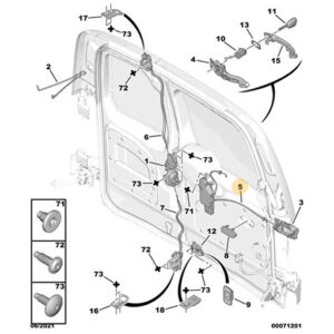 Citroen Berlingo 2008-2012 Offside Lower Rear Door Harness