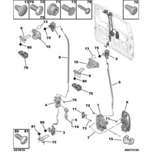 Citroen Nemo 2008-2015 Petrol Hinged Rear Door Lock