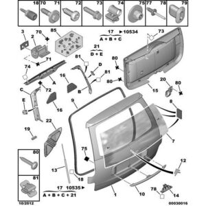Citroen C8 2002-2008 Petrol Tailgate Prop