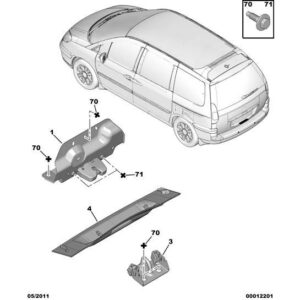 Citroen C8 2002-2008 Petrol Tailgate Lock Cover