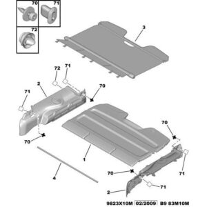 Citroen Berlingo 2015-2018 Petrol Rear Parcel Shelf Bracket