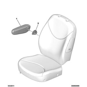 Citroen C3 2002-2005 Petrol Seat Armrest Locking Mechanism