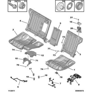 Citroen C6 2005-2012 Diesel Rear Seat Fixing Cover