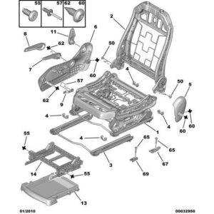 Citroen C3 2009-2013 Petrol Height Adjuster Handle Insert
