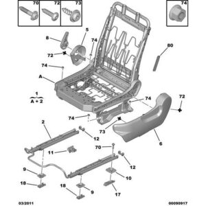 Citroen C3 2005-2009 Petrol Seatback Tilt Control