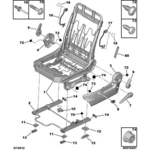 Citroen C2 2003-2007 Petrol Seatback Tilt Control