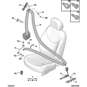 Citroen C3 2002-2005 Petrol Safety-Belt Return Adjustment
