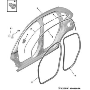 Citroen C3 2009-2013 Petrol Drip Moulding Seal