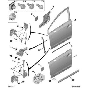 Citroen C4 2008-2010 Petrol Door Hinge