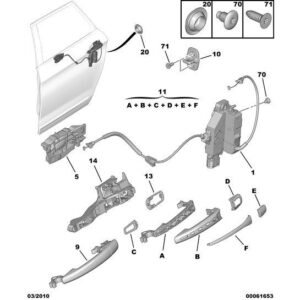 Citroen C5 2004-2008 Petrol Door Handle