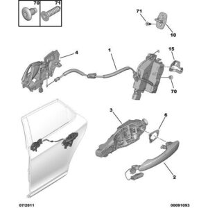 Citroen DS5 2011-2021 Petrol Door Handle Holder