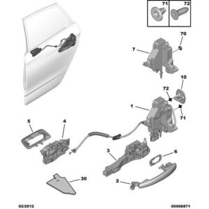 Citroen C4 2008-2010 Petrol Door Remote Control Moulding