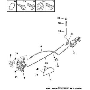 Citroen C1 2005-2009 Petrol Rear Door Lock