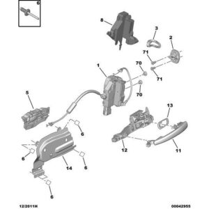 Citroen C6 2005-2012 Diesel Rear Door Lock Offside