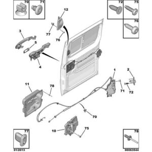 Citroen Dispatch 2007-2011 Diesel Side Door Control Left